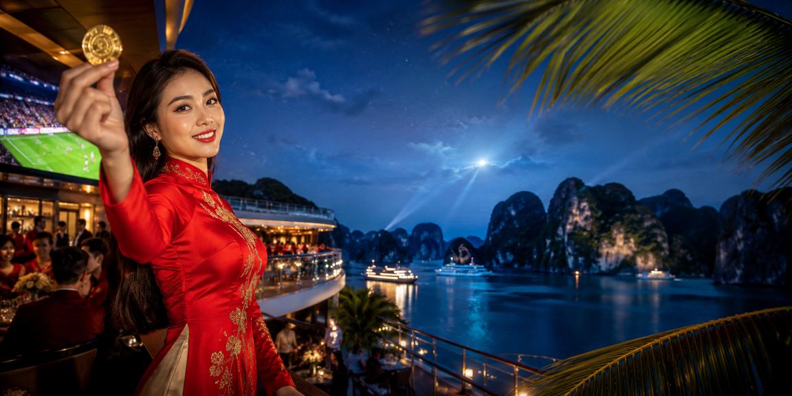 Người mặc áo dài tham gia cá cược tại Vịnh Hạ Long